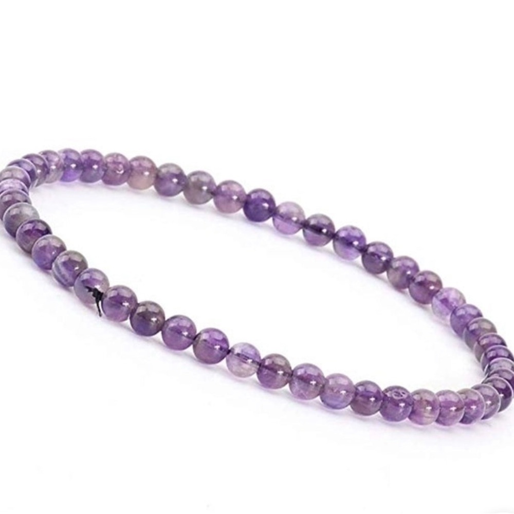 Elegant Amethyst Beaded Bracelet NEW